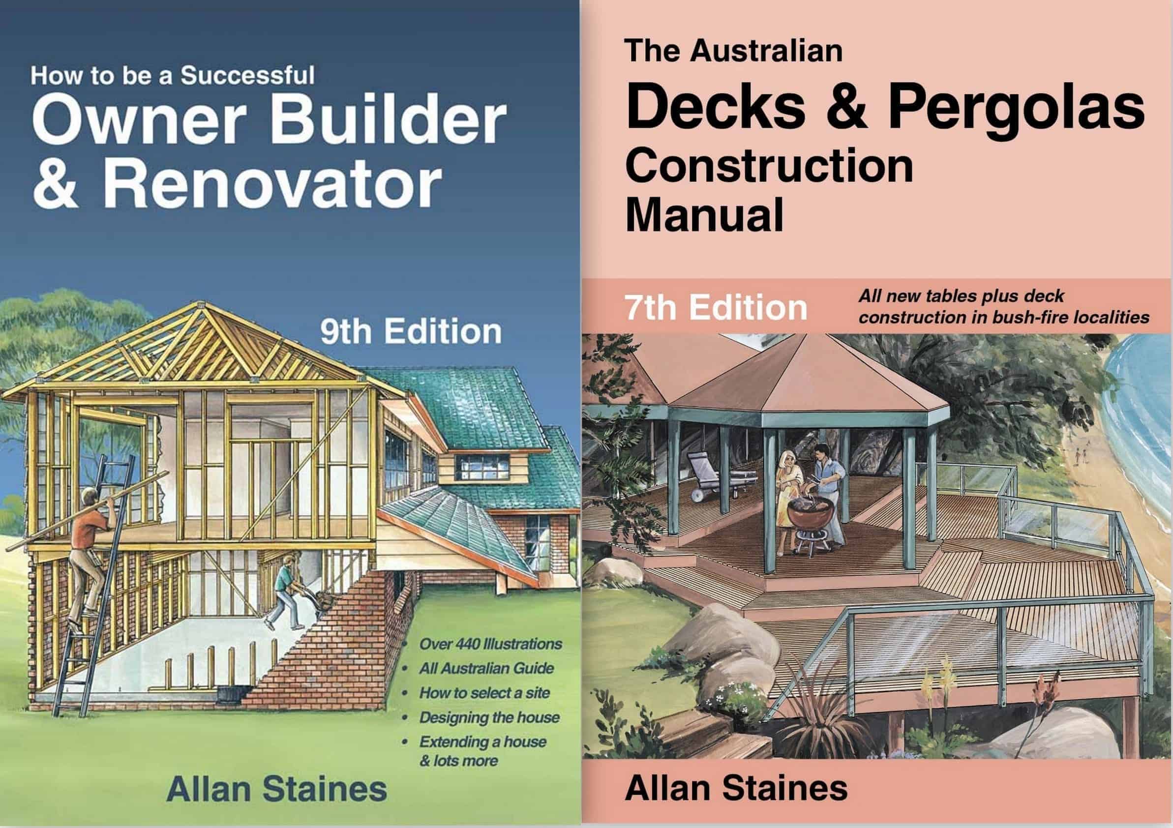 2-pack: How To Be A Successful Owner Builder Renovator + Australian Decks & Pergolas - Allan Staines