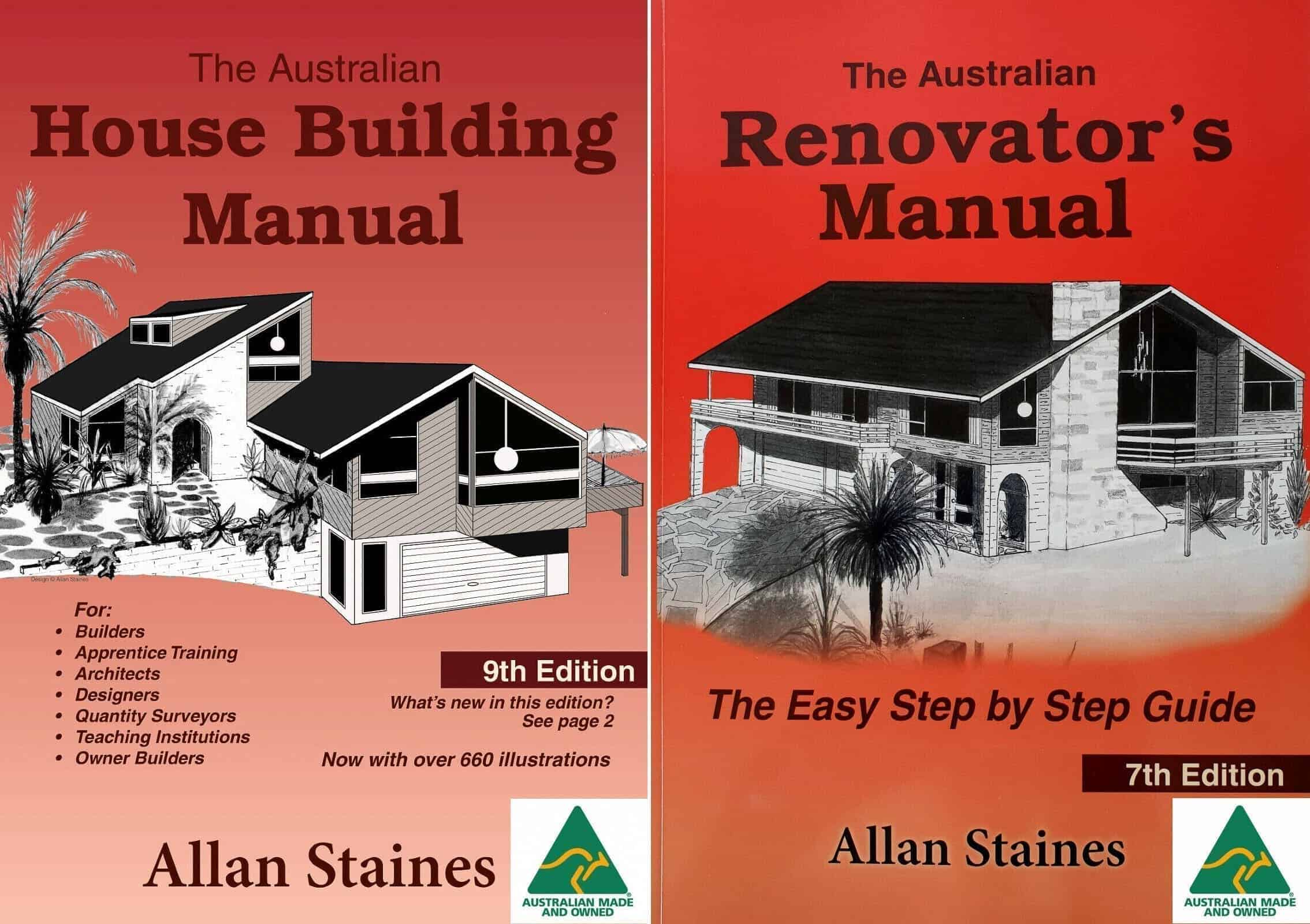 2-pack: House Building Manual + Australian Renovator's Manual Allan Staines