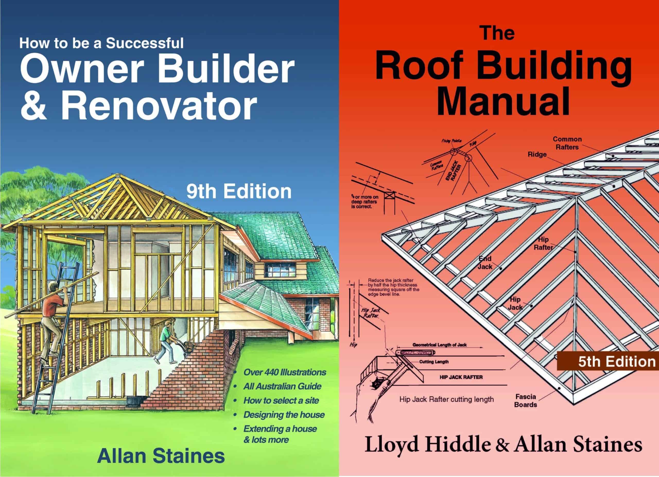 2-Pack: Allan Staines Owner Builder & Renovator + Roof Building Manual